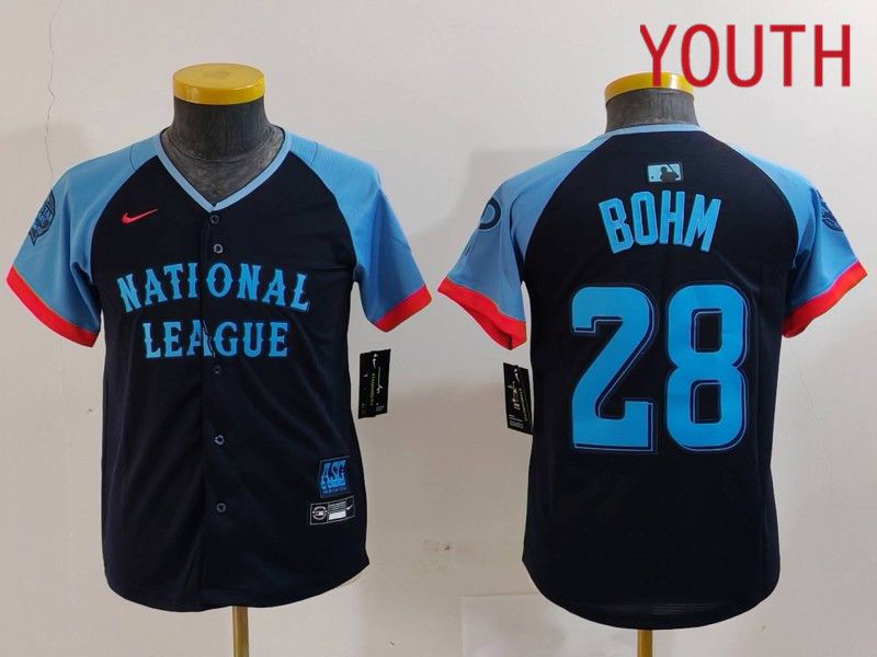 Youth Philadelphia Phillies #28 Bohm Blue All star 2024 Nike MLB Jersey style 1->women mlb jersey->Women Jersey